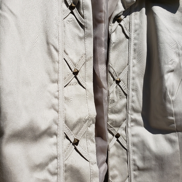 Christopher & Banks khaki blazer jacket with studs - Picture 2 of 8